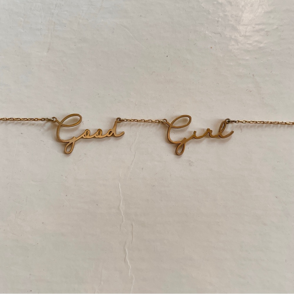 Gold Fill Script Inspirational Name Word Necklace… - image 8